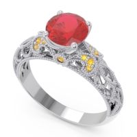 Classic Milgrain Pave Pravaha Ring