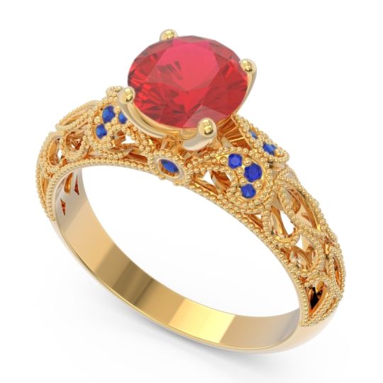 Classic Milgrain Pave Pravaha Ring
