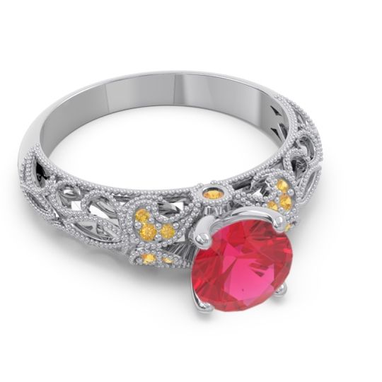 Classic Milgrain Pave Pravaha Ring