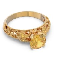 Classic Milgrain Pave Pravaha Ring