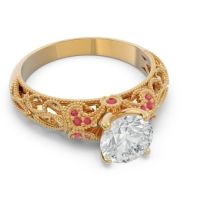 Classic Milgrain Pave Pravaha Ring