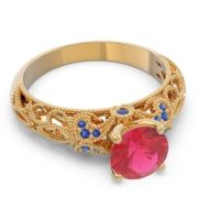 Classic Milgrain Pave Pravaha Ring