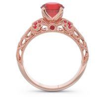 Classic Milgrain Pave Pravaha Ring