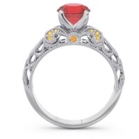 Classic Milgrain Pave Pravaha Ring