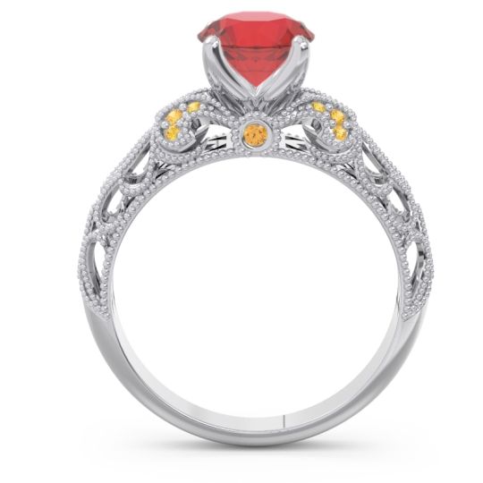 Classic Milgrain Pave Pravaha Ring