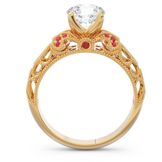 Classic Milgrain Pave Pravaha Ring