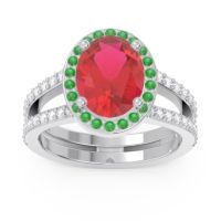 Halo Pave Oval Palya Ring