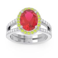 Halo Pave Oval Palya Ring