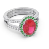 Halo Pave Oval Palya Ring