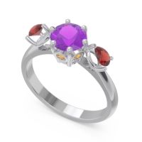 Three Stone Pear Taraggana Ring