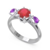Three Stone Pear Taraggana Ring