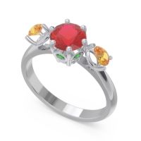 Three Stone Pear Taraggana Ring