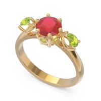 Three Stone Pear Taraggana Ring