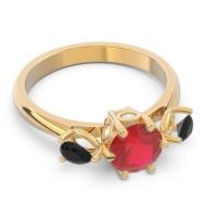 Three Stone Pear Taraggana Ring