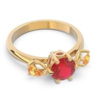 Three Stone Pear Taraggana Ring