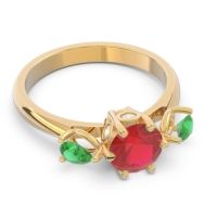 Three Stone Pear Taraggana Ring