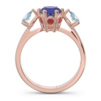 Three Stone Pear Taraggana Ring