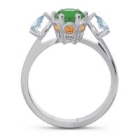 Three Stone Pear Taraggana Ring