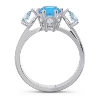 Three Stone Pear Taraggana Ring
