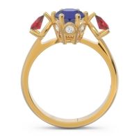 Three Stone Pear Taraggana Ring