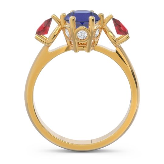 Three Stone Pear Taraggana Ring