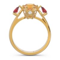 Three Stone Pear Taraggana Ring