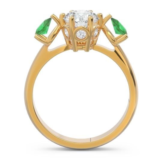Three Stone Pear Taraggana Ring