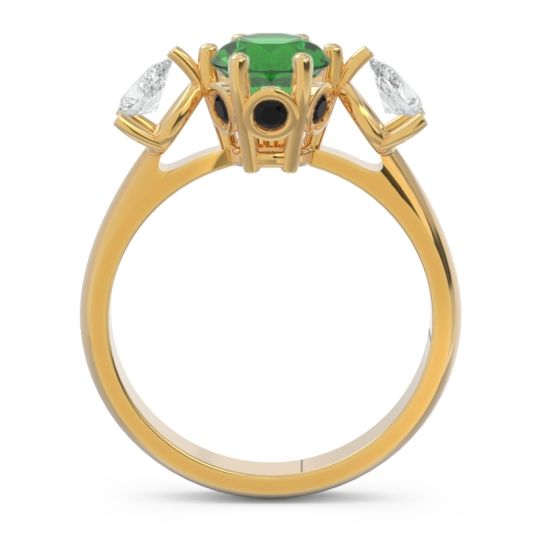 Three Stone Pear Taraggana Ring