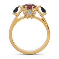 Three Stone Pear Taraggana Ring