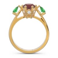 Three Stone Pear Taraggana Ring