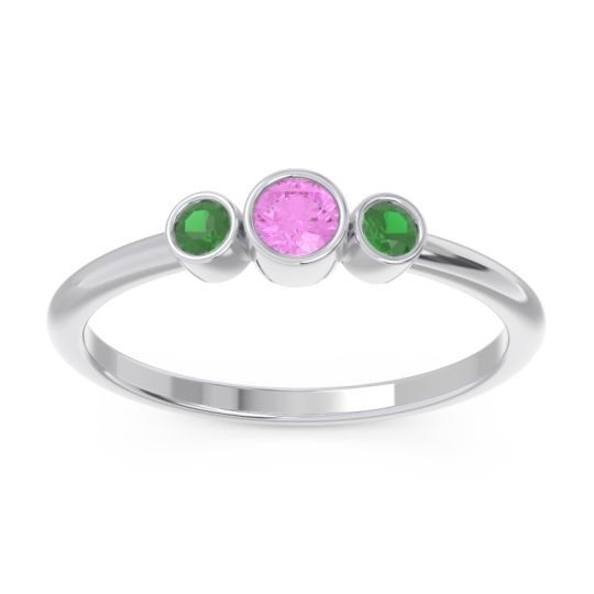 Smile Three Stone Bezel Trika Band