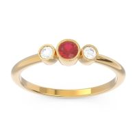 Smile Three Stone Bezel Trika Band