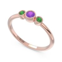 Smile Three Stone Bezel Trika Band