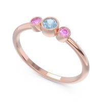 Smile Three Stone Bezel Trika Band