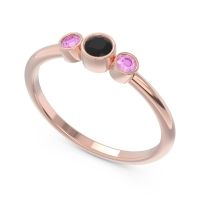 Smile Three Stone Bezel Trika Band