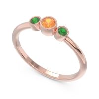 Smile Three Stone Bezel Trika Band