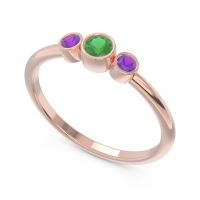 Smile Three Stone Bezel Trika Band