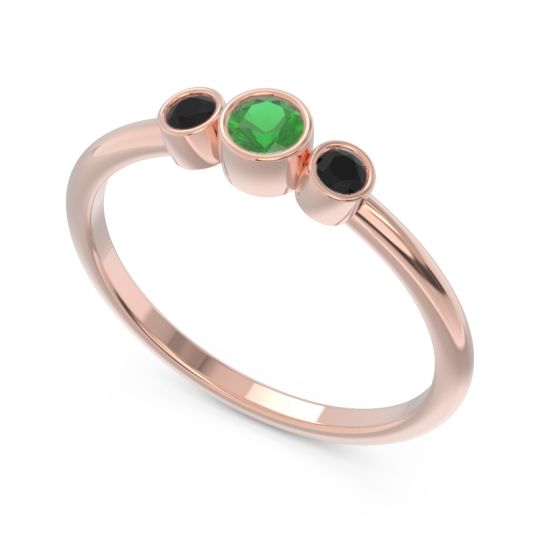 Smile Three Stone Bezel Trika Band