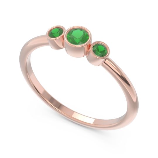 Smile Three Stone Bezel Trika Band