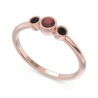Smile Three Stone Bezel Trika Band