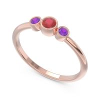 Smile Three Stone Bezel Trika Band