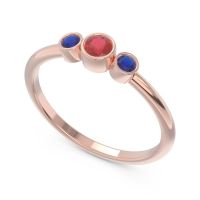 Smile Three Stone Bezel Trika Band
