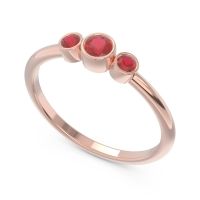 Smile Three Stone Bezel Trika Band