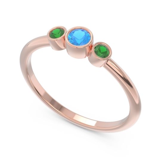 Smile Three Stone Bezel Trika Band