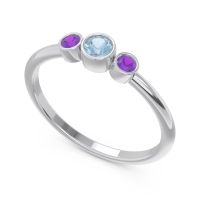Smile Three Stone Bezel Trika Band