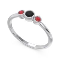 Smile Three Stone Bezel Trika Band