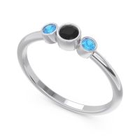 Smile Three Stone Bezel Trika Band