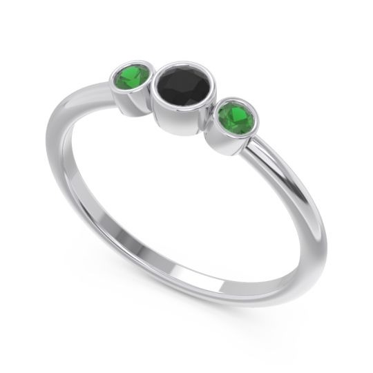 Smile Three Stone Bezel Trika Band