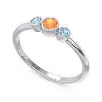 Smile Three Stone Bezel Trika Band