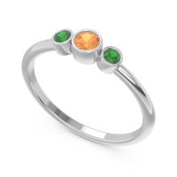Smile Three Stone Bezel Trika Band